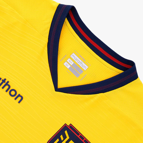 Camiseta oficial de Ecuador para la Copa del Mundo 2026, modelo para hombre, amarilla, versión auténtica de jugador, de Marathon Sports.