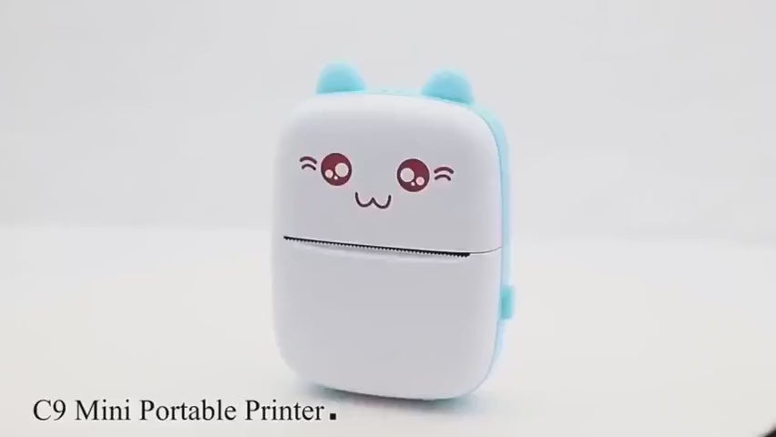 MINI IMPRESORA TÉRMICA PORTÁTIL BLUETOOTH – SIN TINTA PARA FOTOS, NOTAS Y ETIQUETAS 🐱🖨️✨